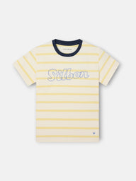 Camiseta kids raya fina stitching amarilla