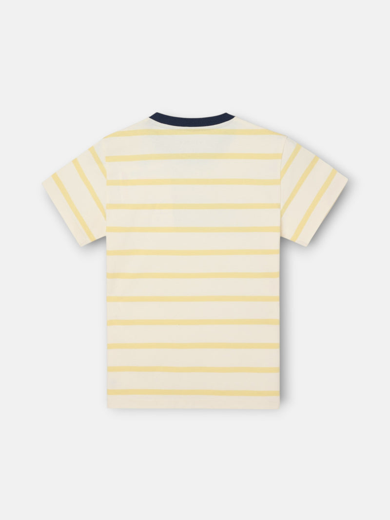 Camiseta kids raya fina stitching amarilla