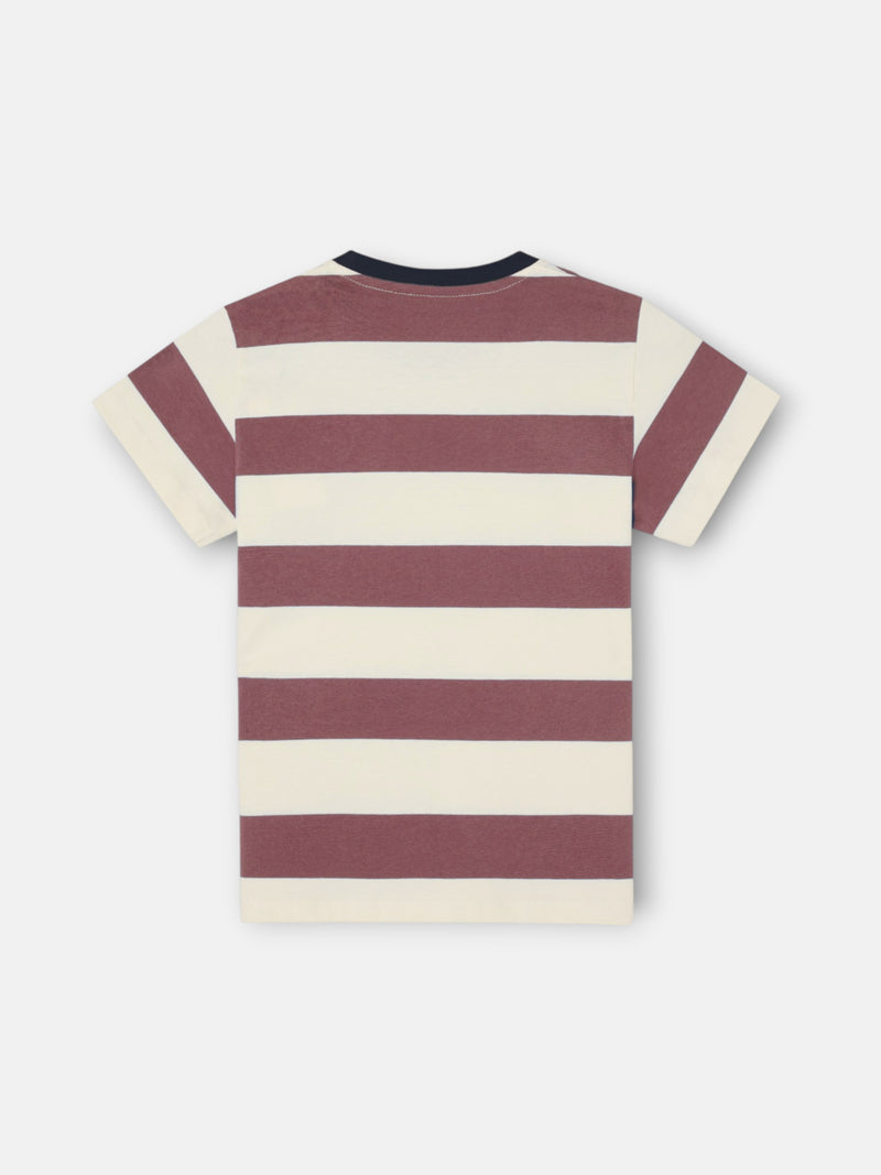 Camiseta kids raya ancha smile burdeos