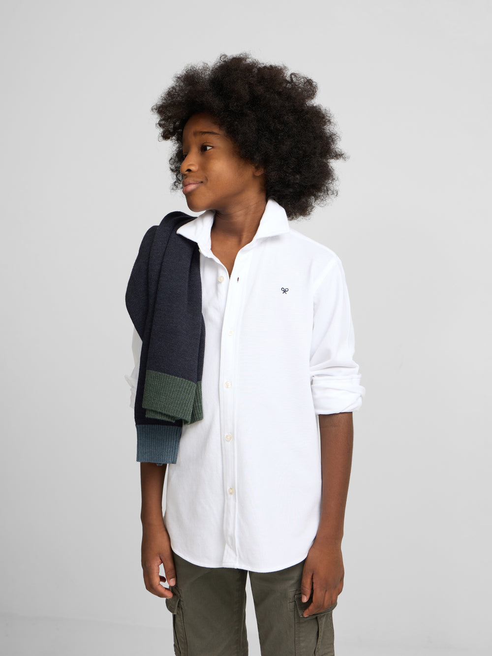 Camisa sport criança piqué branco