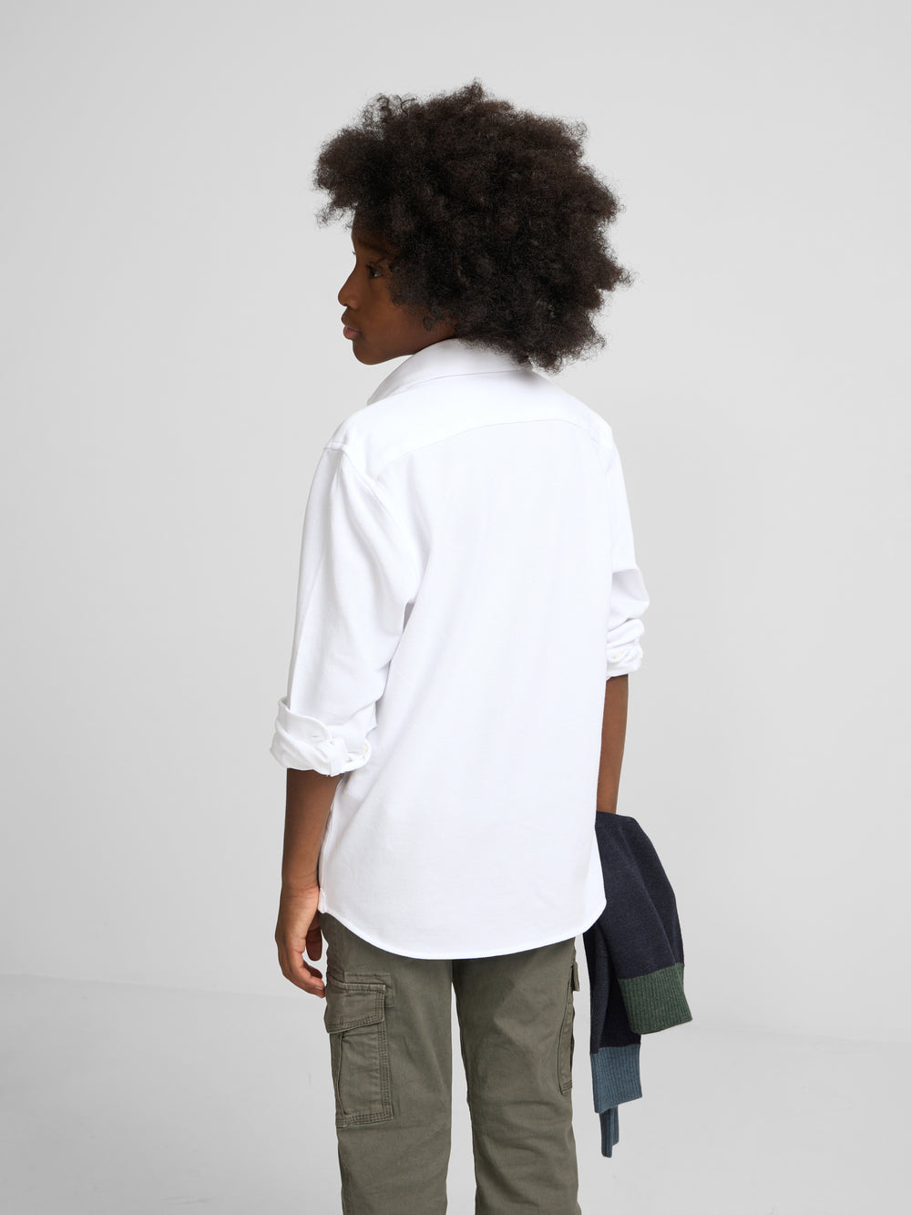 Camisa sport criança piqué branco