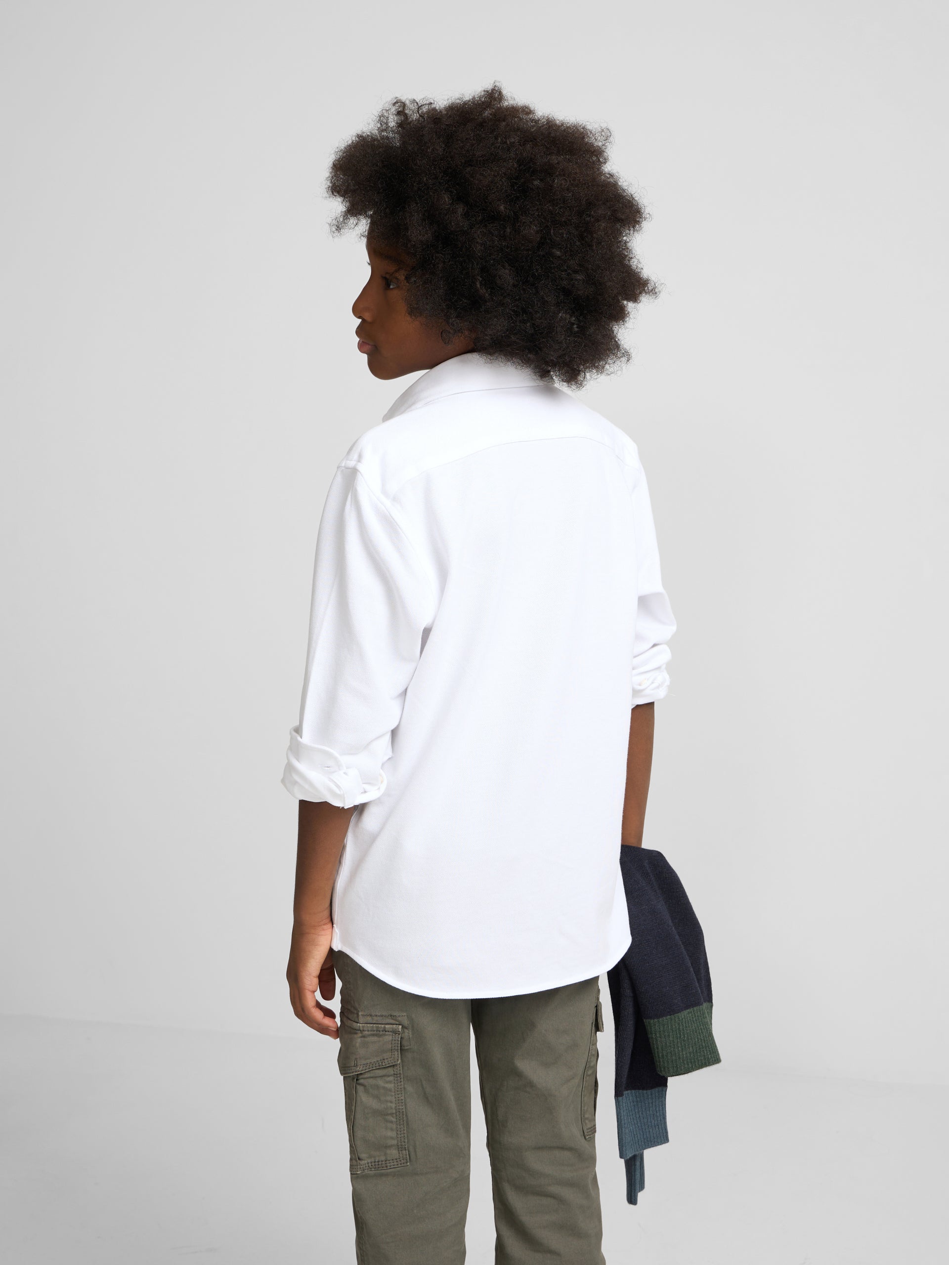 White kids' sport piqué shirt