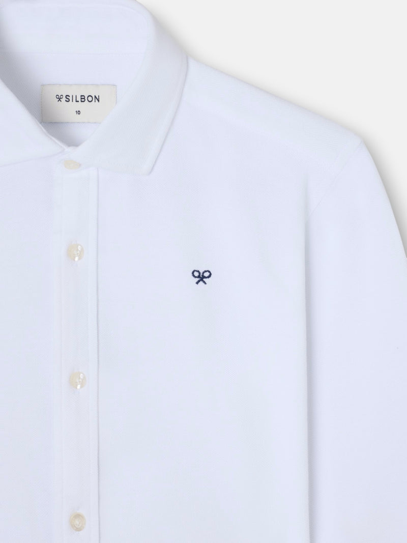 Chemise sport enfant piqué blanc