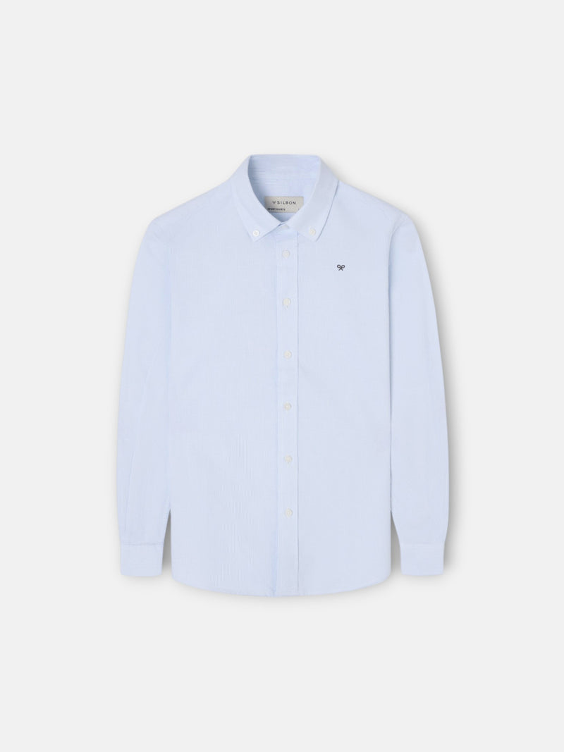 Camisa sport kids oxford mil rayas celeste