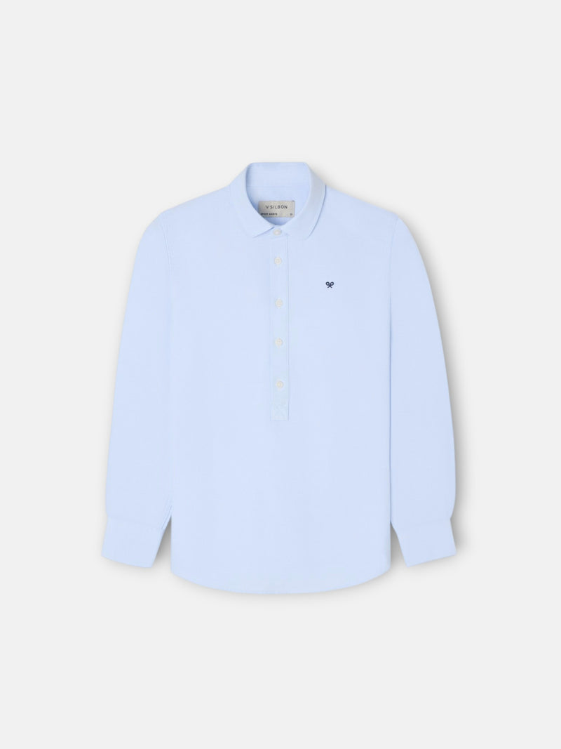 Polera sport kids clasica oxford celeste
