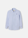 Camisa sport criança oxford mil riscas azul-marinho