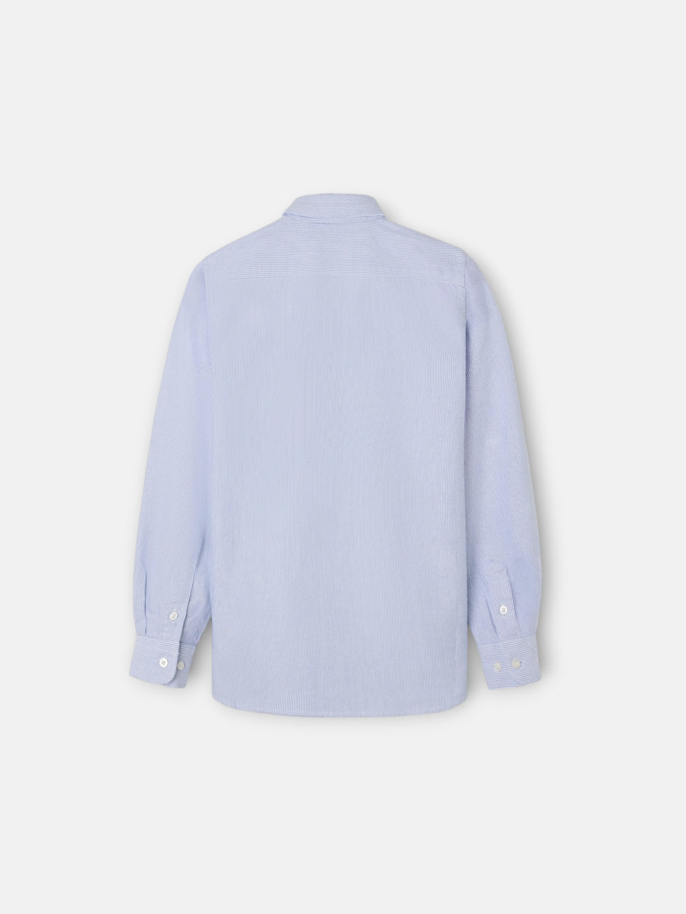 Chemise sport enfant oxford mille rayures bleu marine