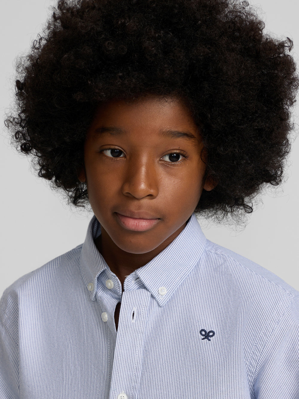 Kids' sport shirt Oxford fine stripes navy