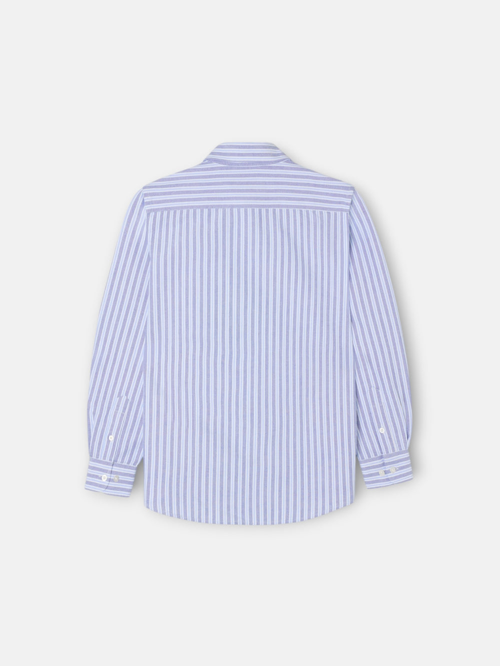 Chemise sport enfant oxford rayée bicolore bleu marine ciel