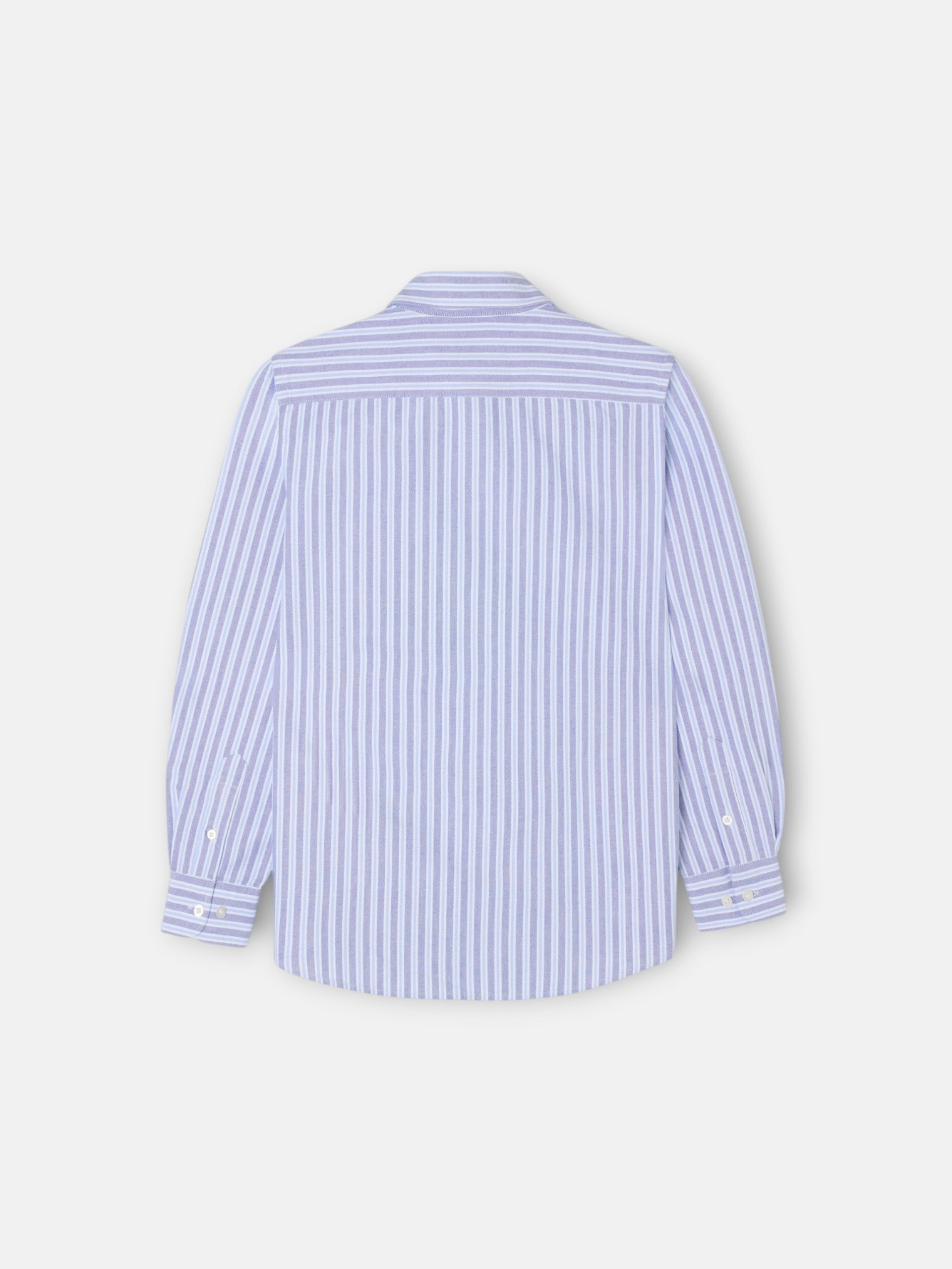 Camisa sport criança oxford risca bicolor azul marinho celeste