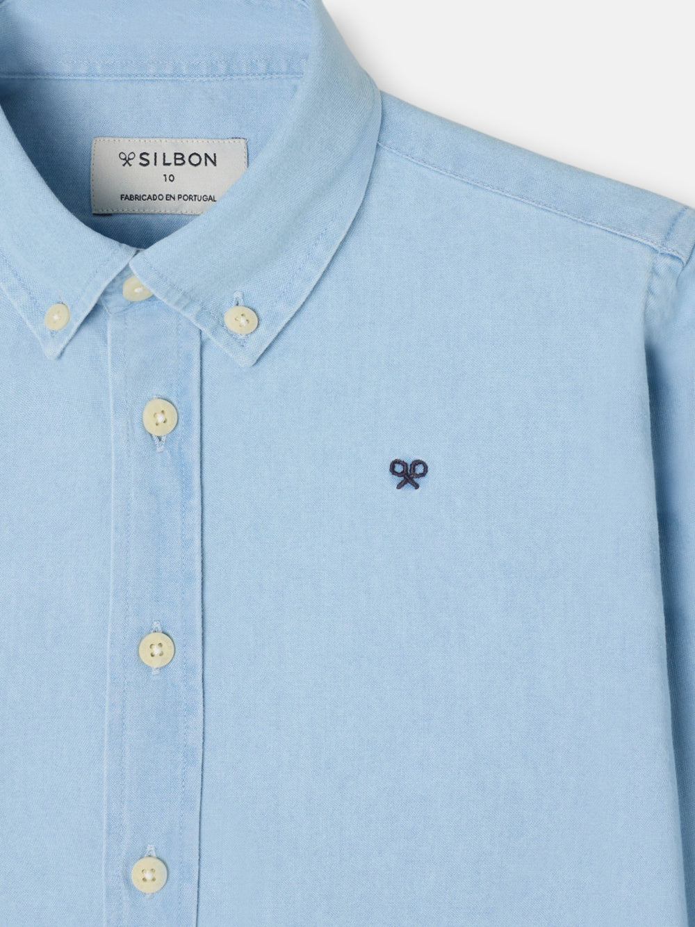 Camisa sport kids clasica denim azul claro