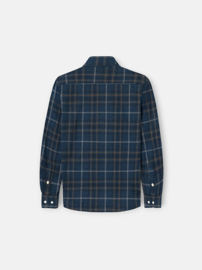 Camisa sport kids warm cuadro tartan navy