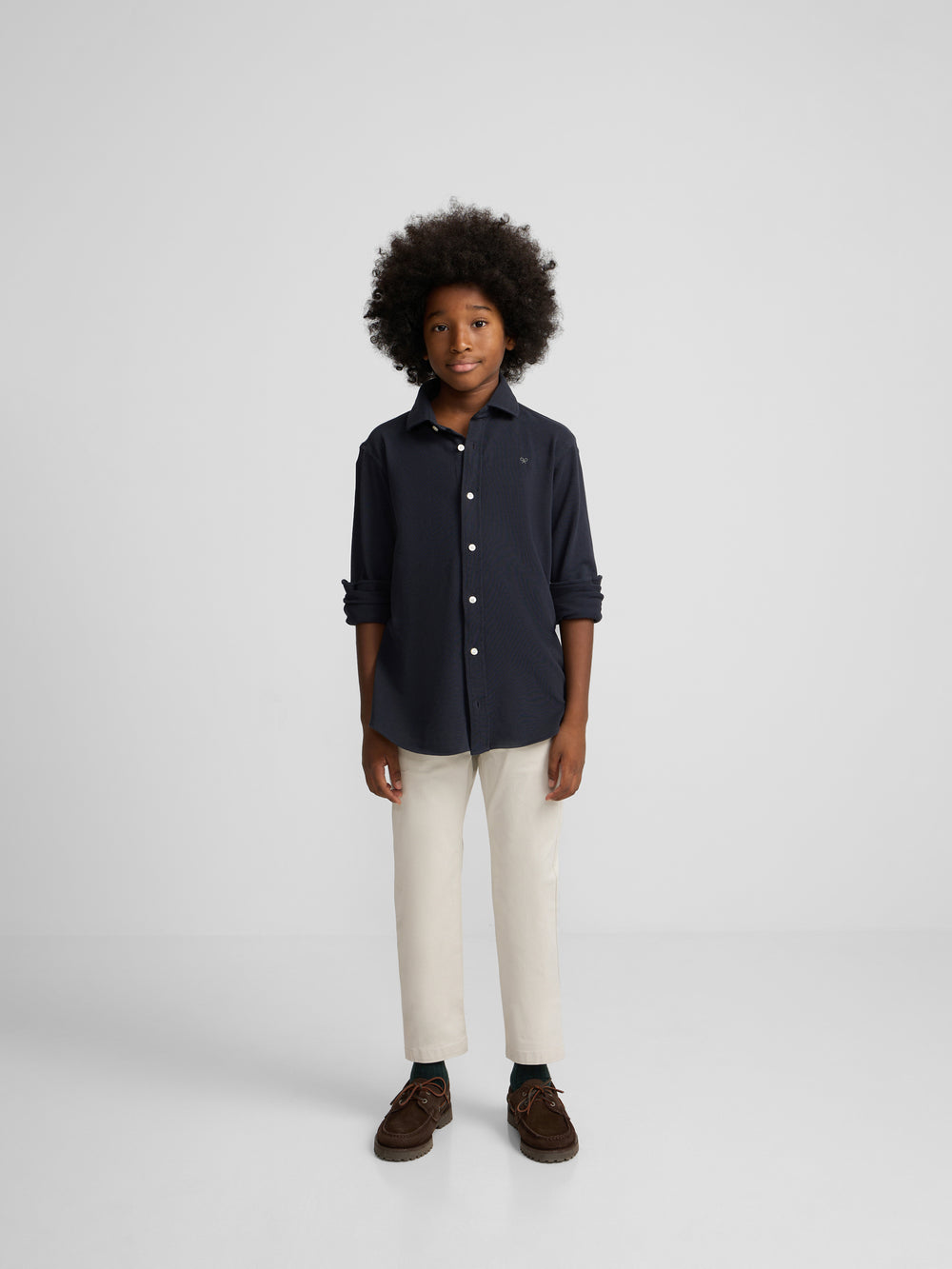 Chemise sport enfant piqué marine