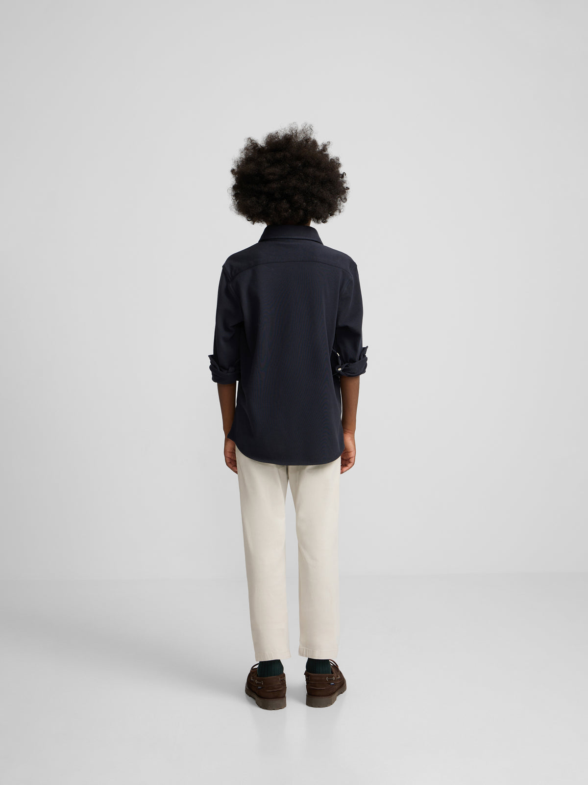 Kids' navy piqué sport shirt