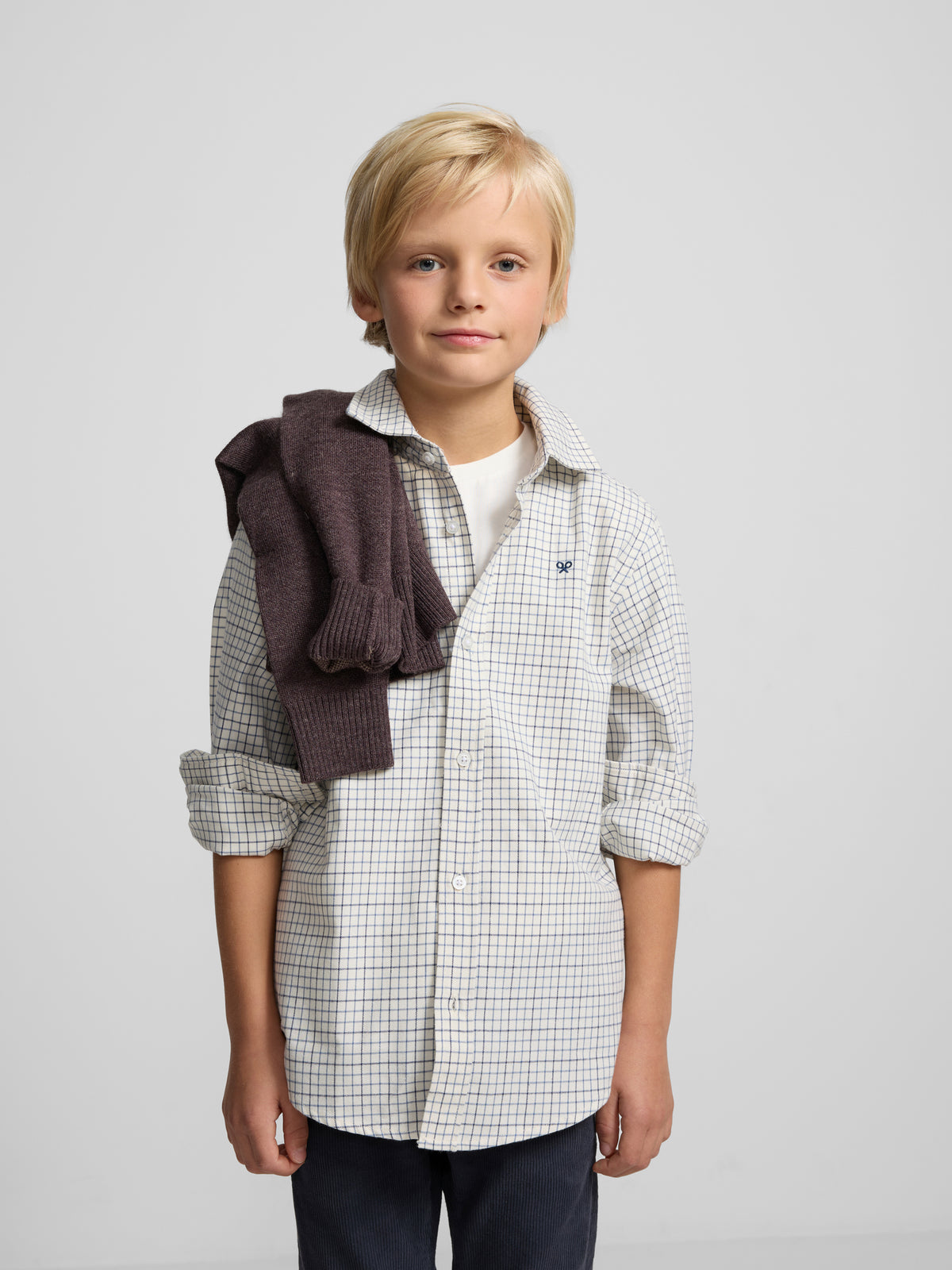 Camisa sport kids warm cuadros azules