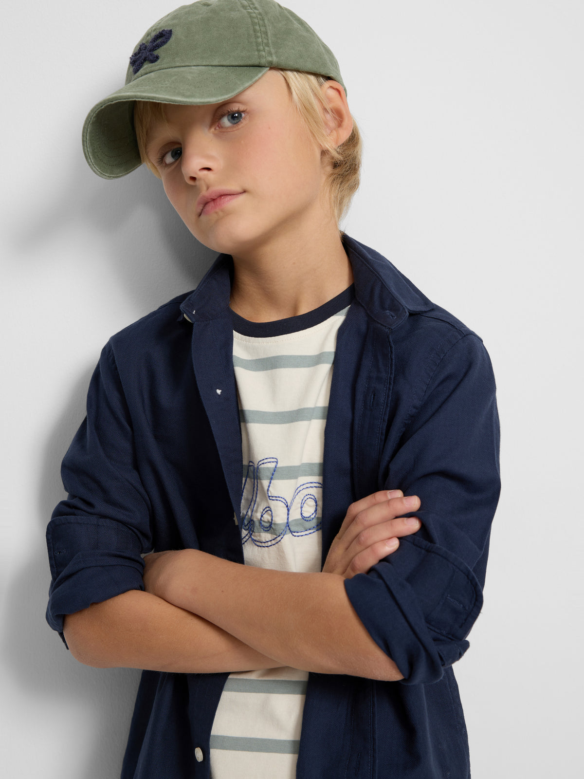 Camisa sport kids espiga azul marino