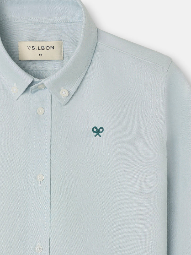 Camisa sport criança oxford verde