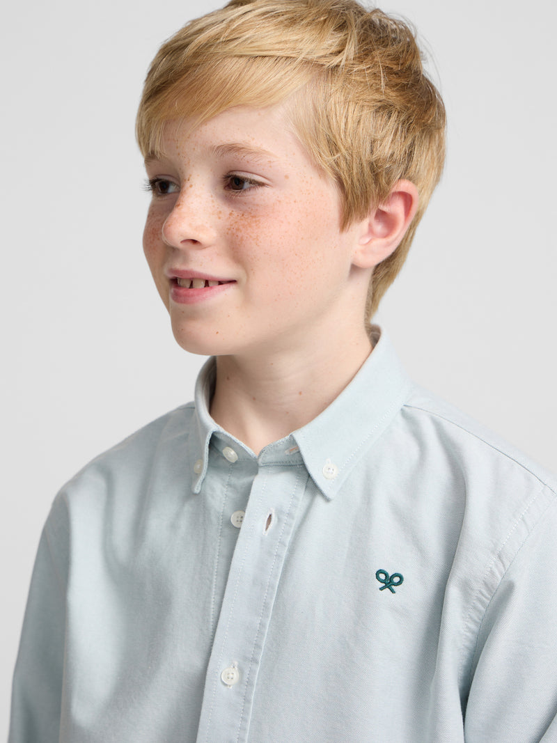 Camisa sport criança oxford verde