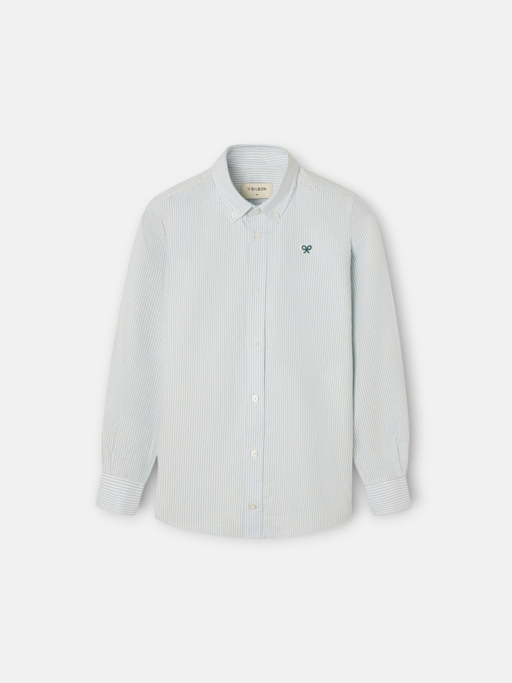Chemise sport enfant oxford rayée verte