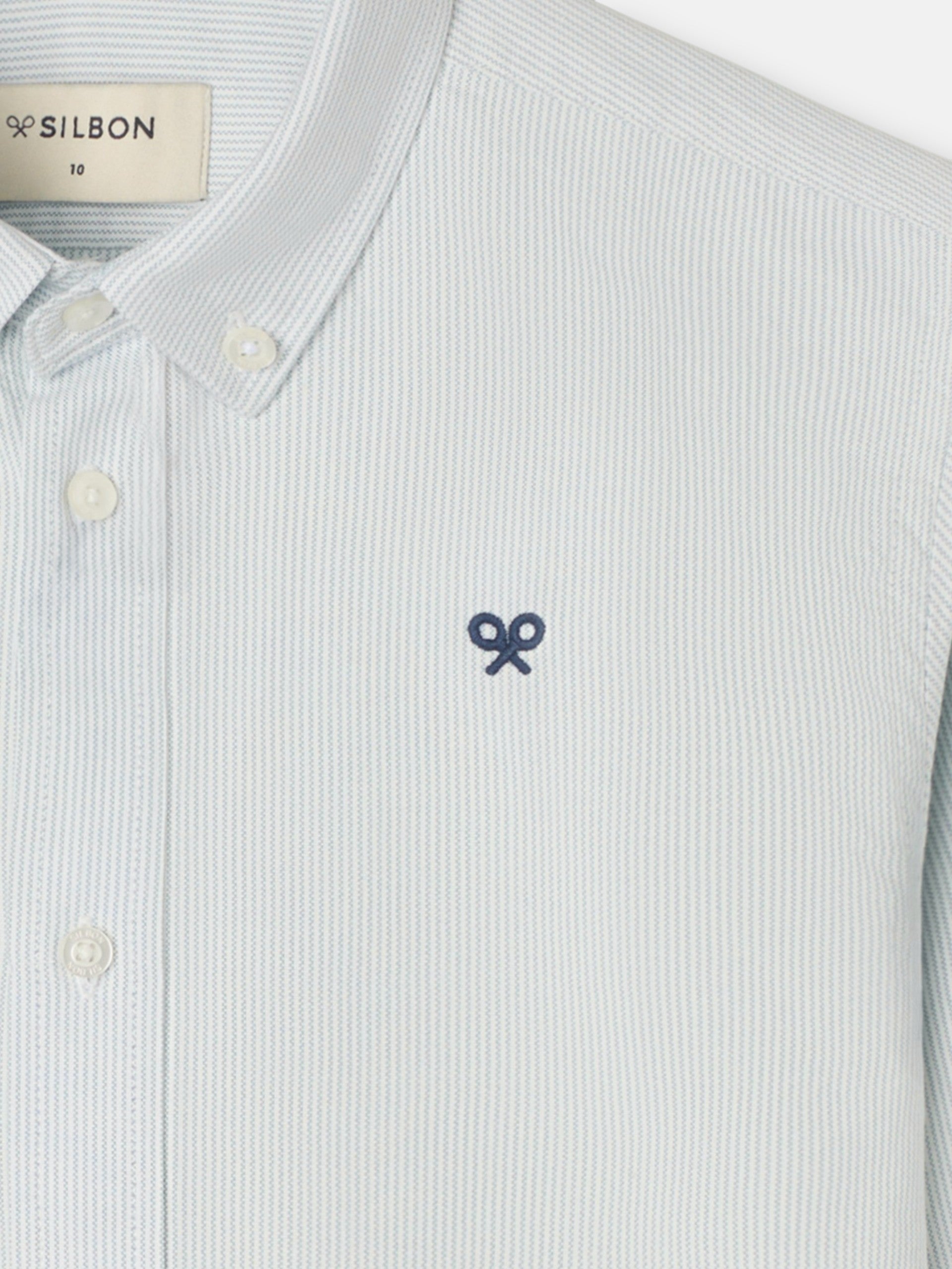 Camisa sport kids oxford mil rayas verde