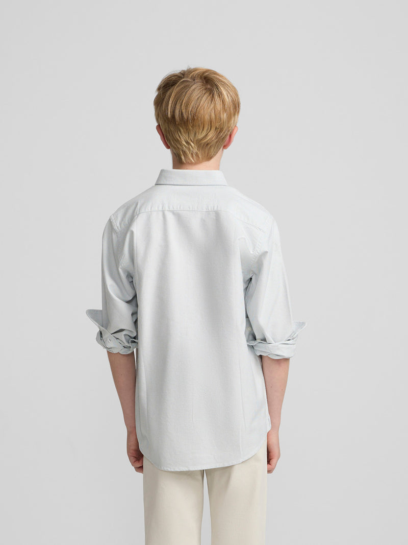 Camisa sport criança oxford mil riscas verde