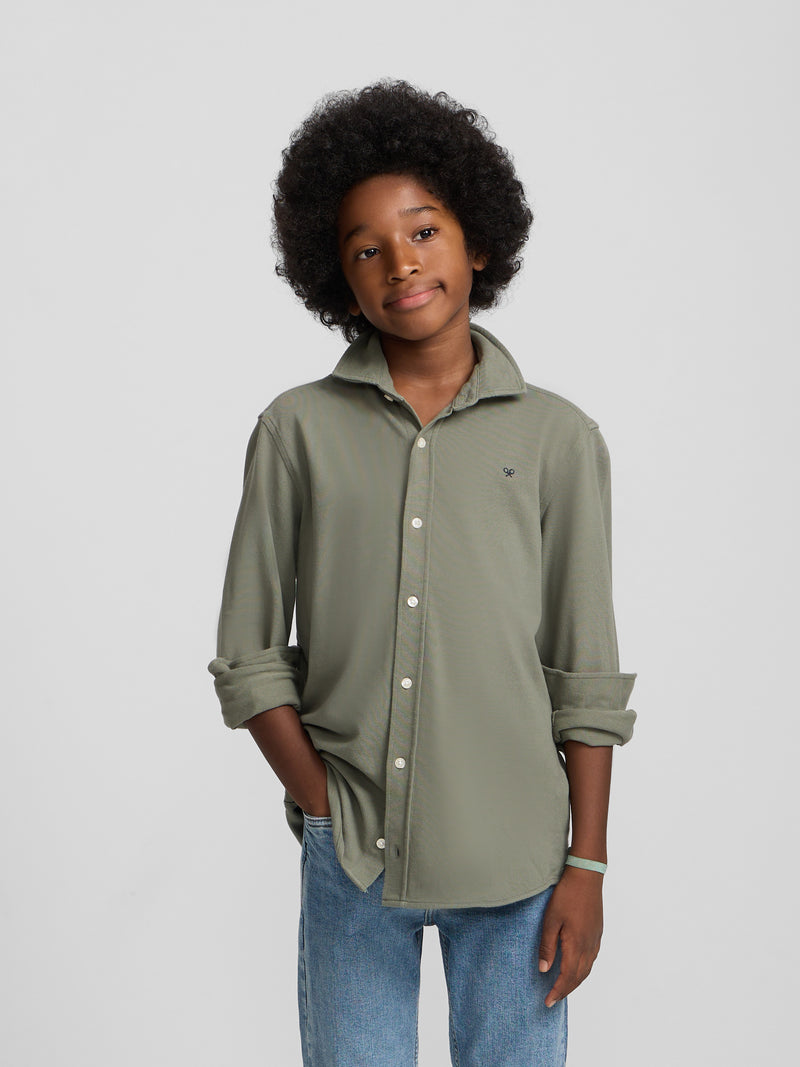 Chemise sport enfant piqué vert clair