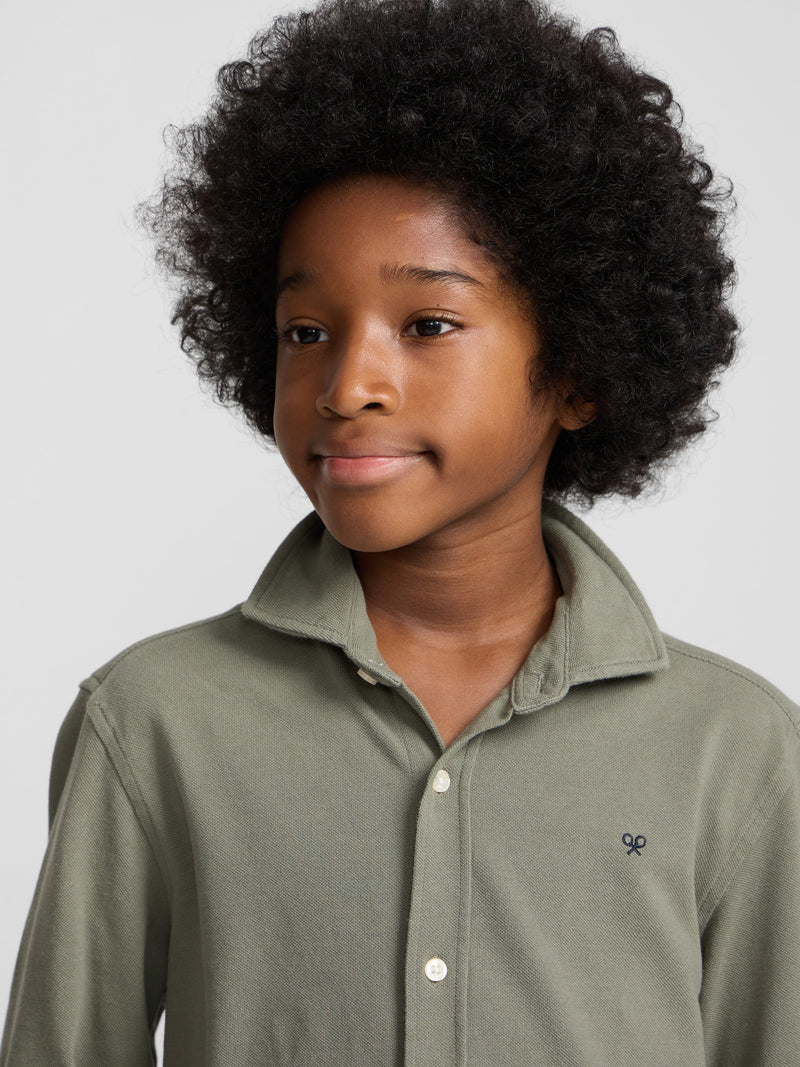 Chemise sport enfant piqué vert clair