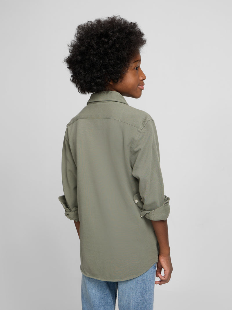 Chemise sport enfant piqué vert clair