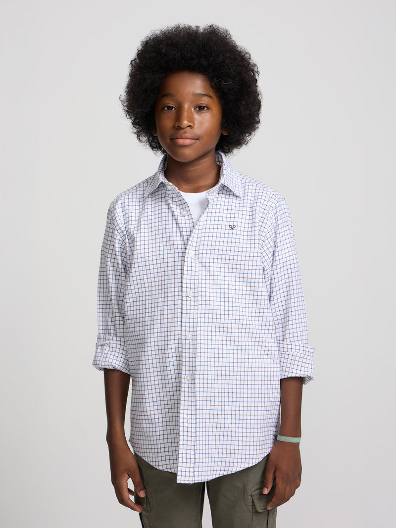 Camisa sport kids warm cuadros marron