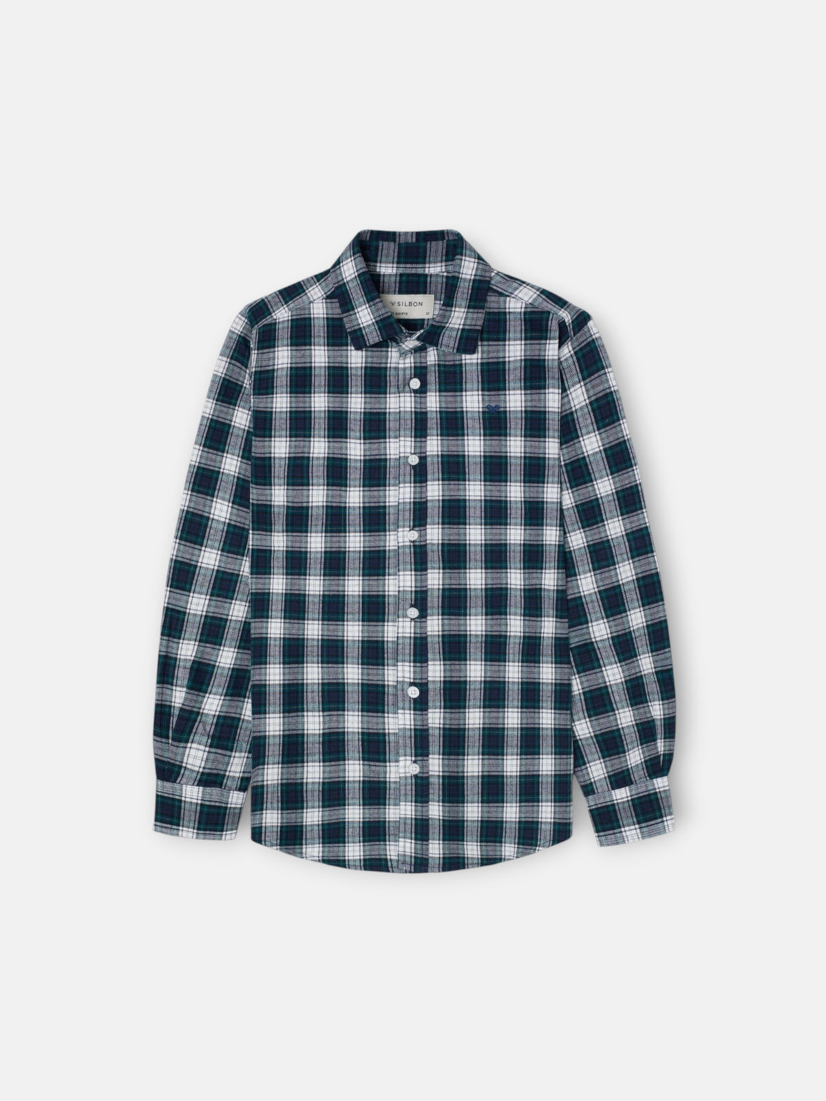 Camisa sport kids cuadro tartan verde