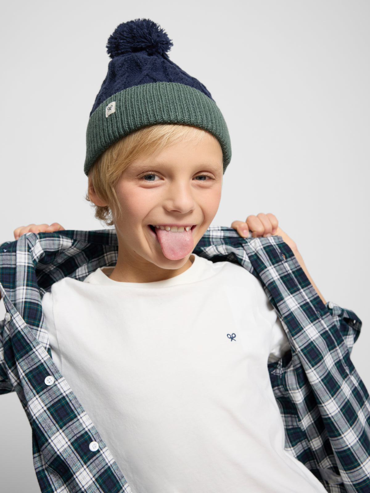 Camisa sport kids cuadro tartan verde