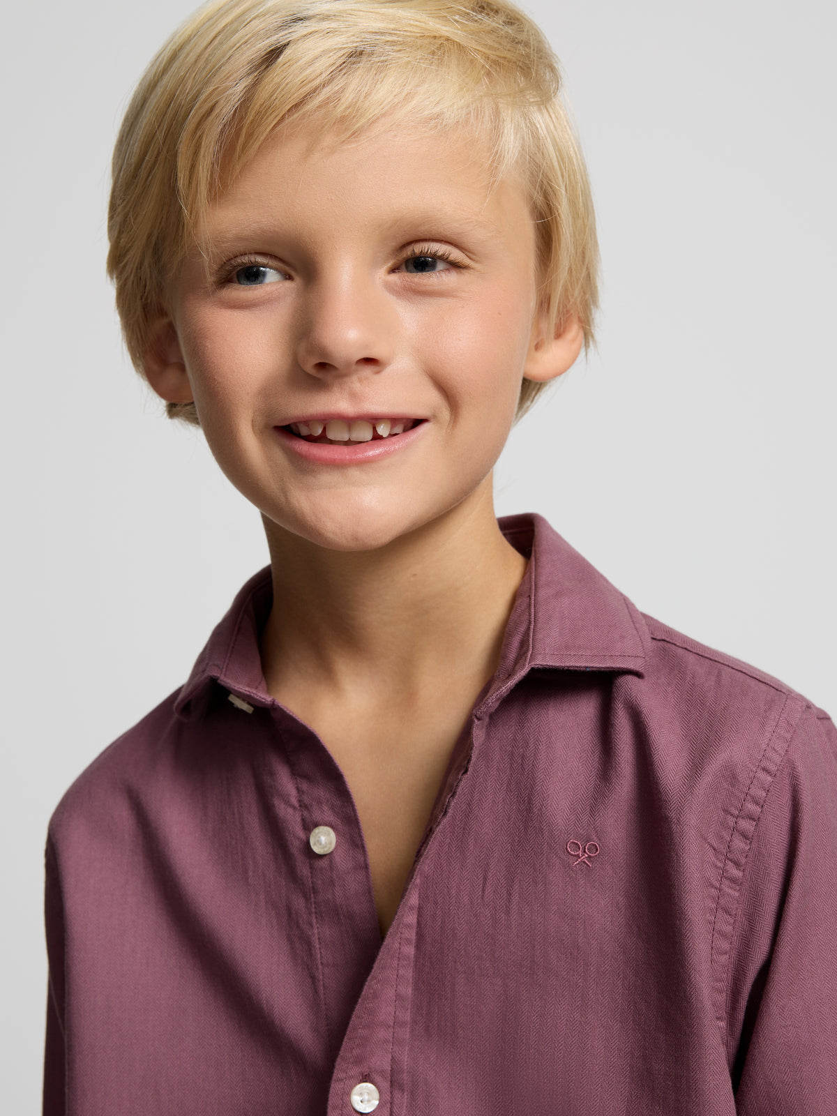 Camisa sport kids espiga burdeos