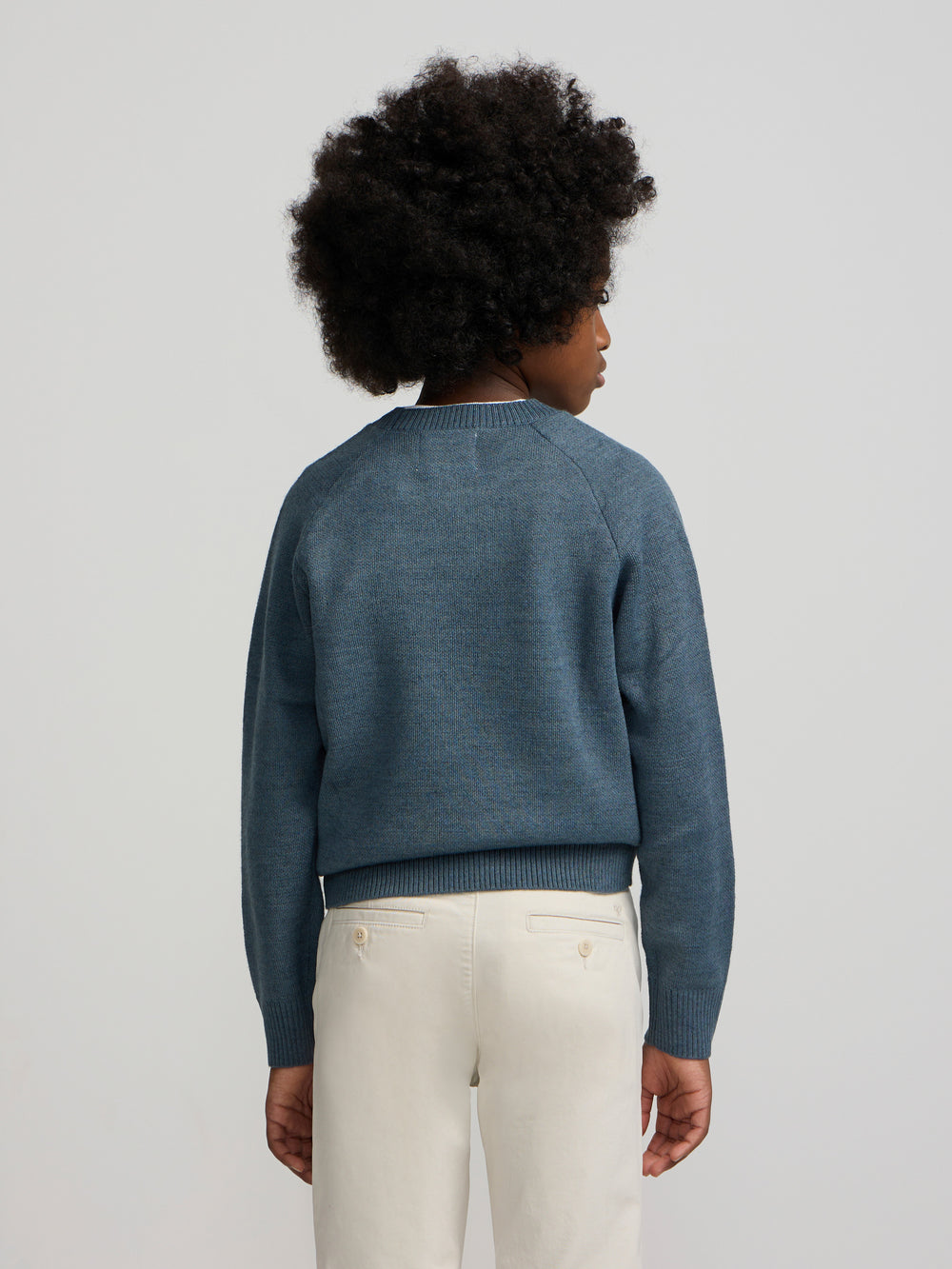 Pull enfant demi-raquette bleu