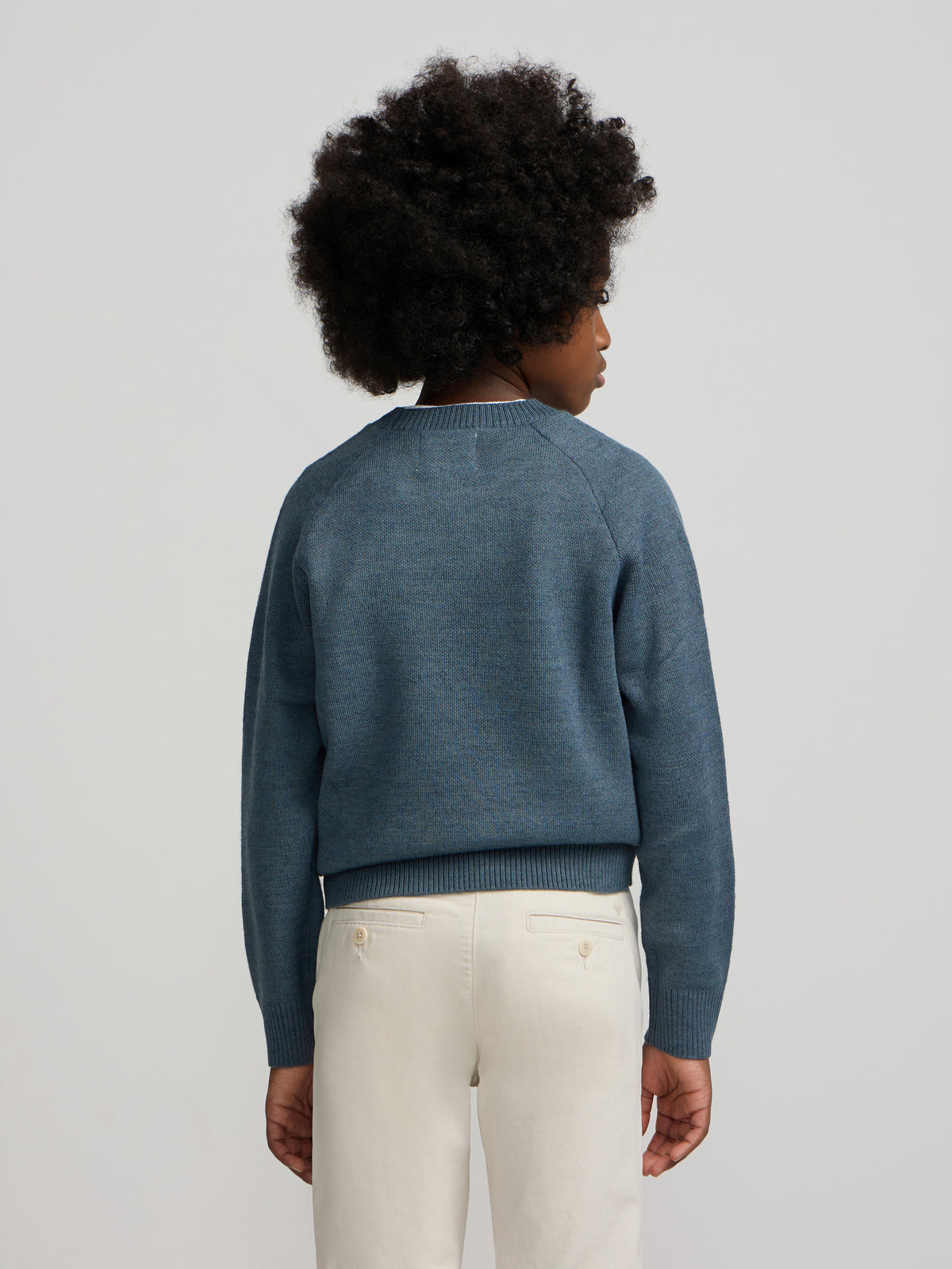 Kids' blue half-zip racket sweater