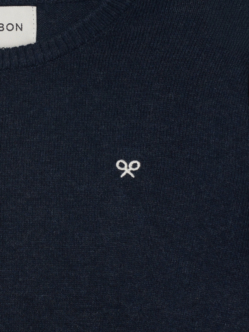 Jersey de malha azul-marinho para crianças