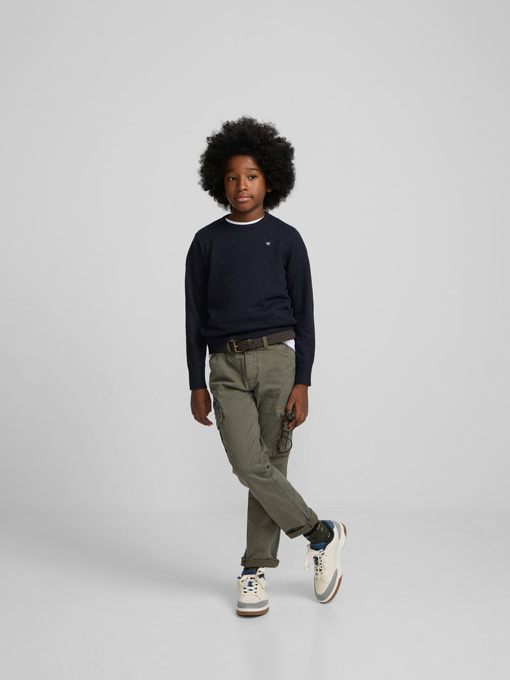 Pull en maille bleu marine pour enfants