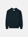 Pull enfant col polo vert