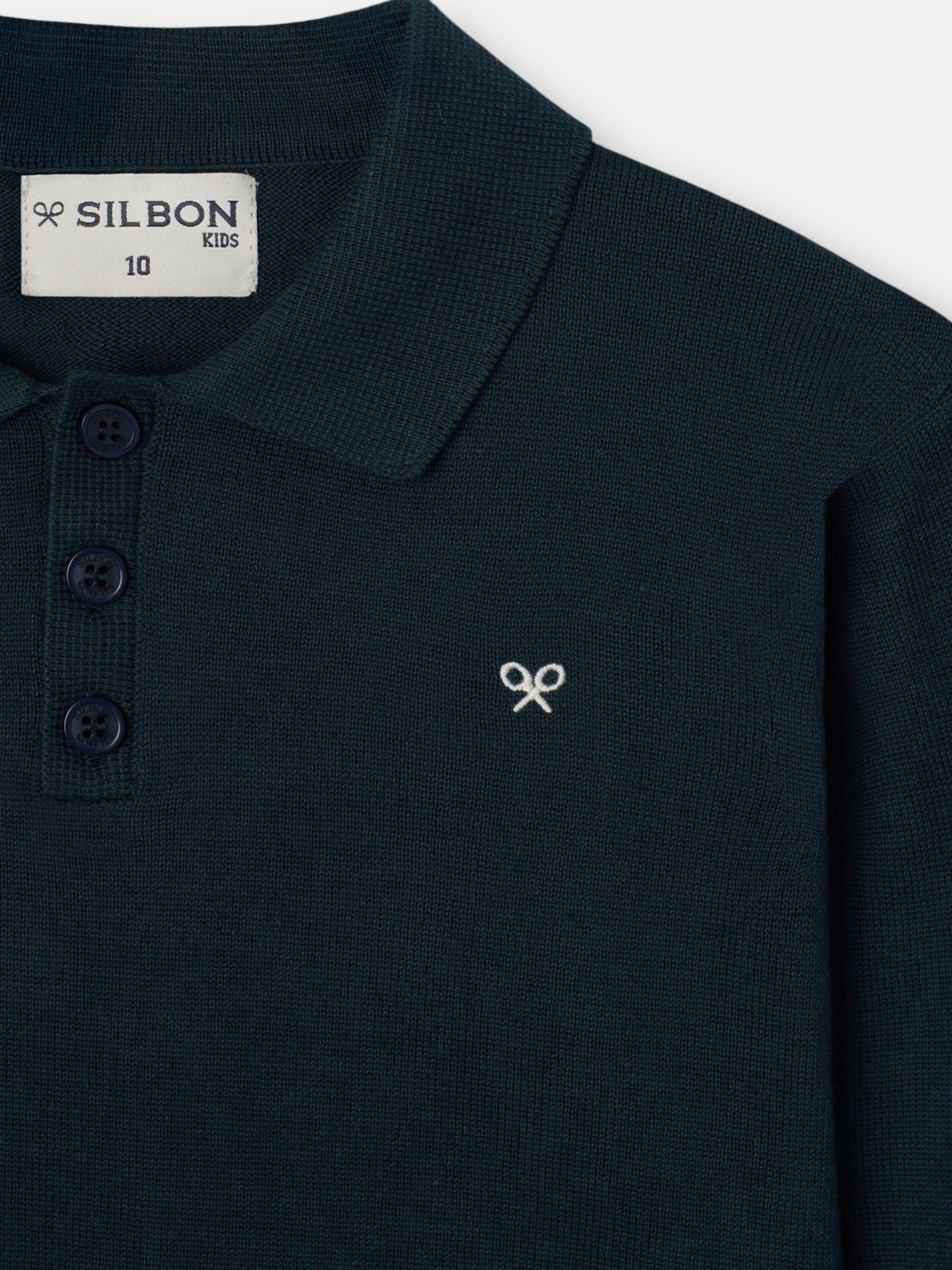 Jersey kids cuello polo verde