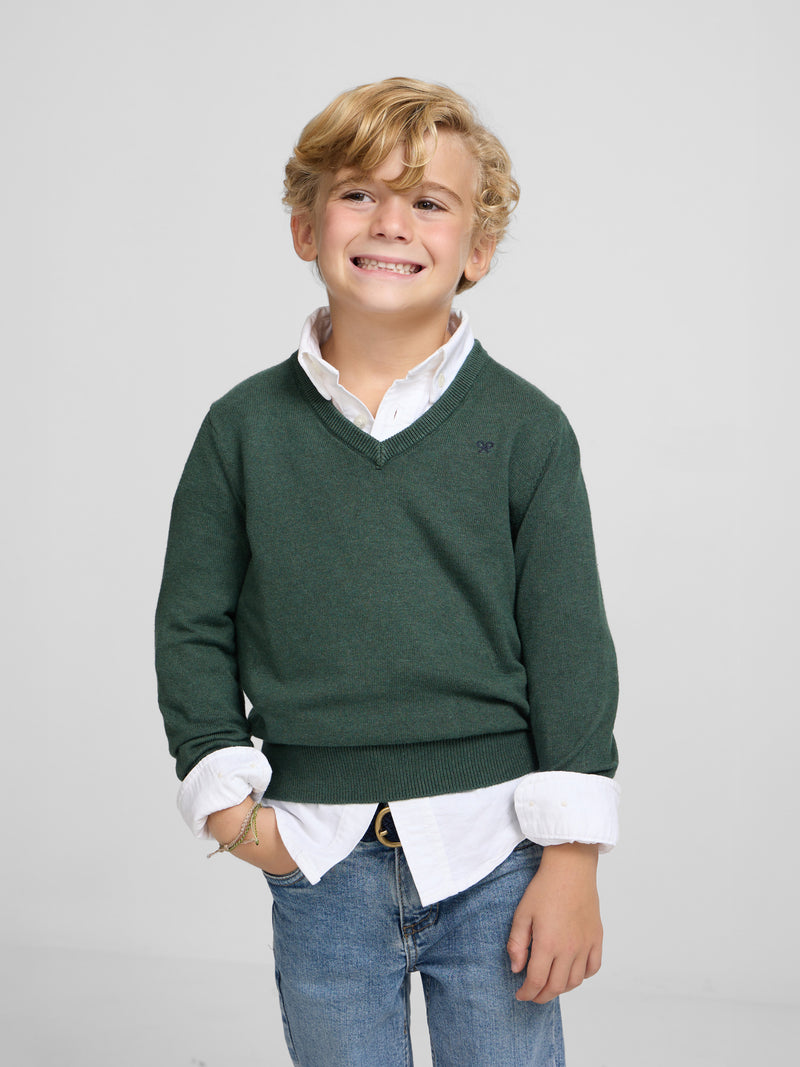 Jersey kids cuello pico verde