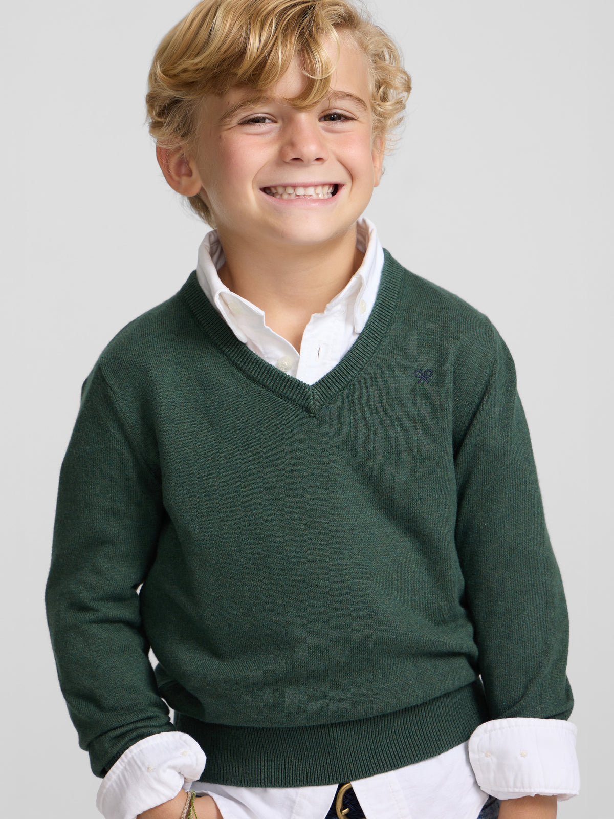 Jersey kids cuello pico verde