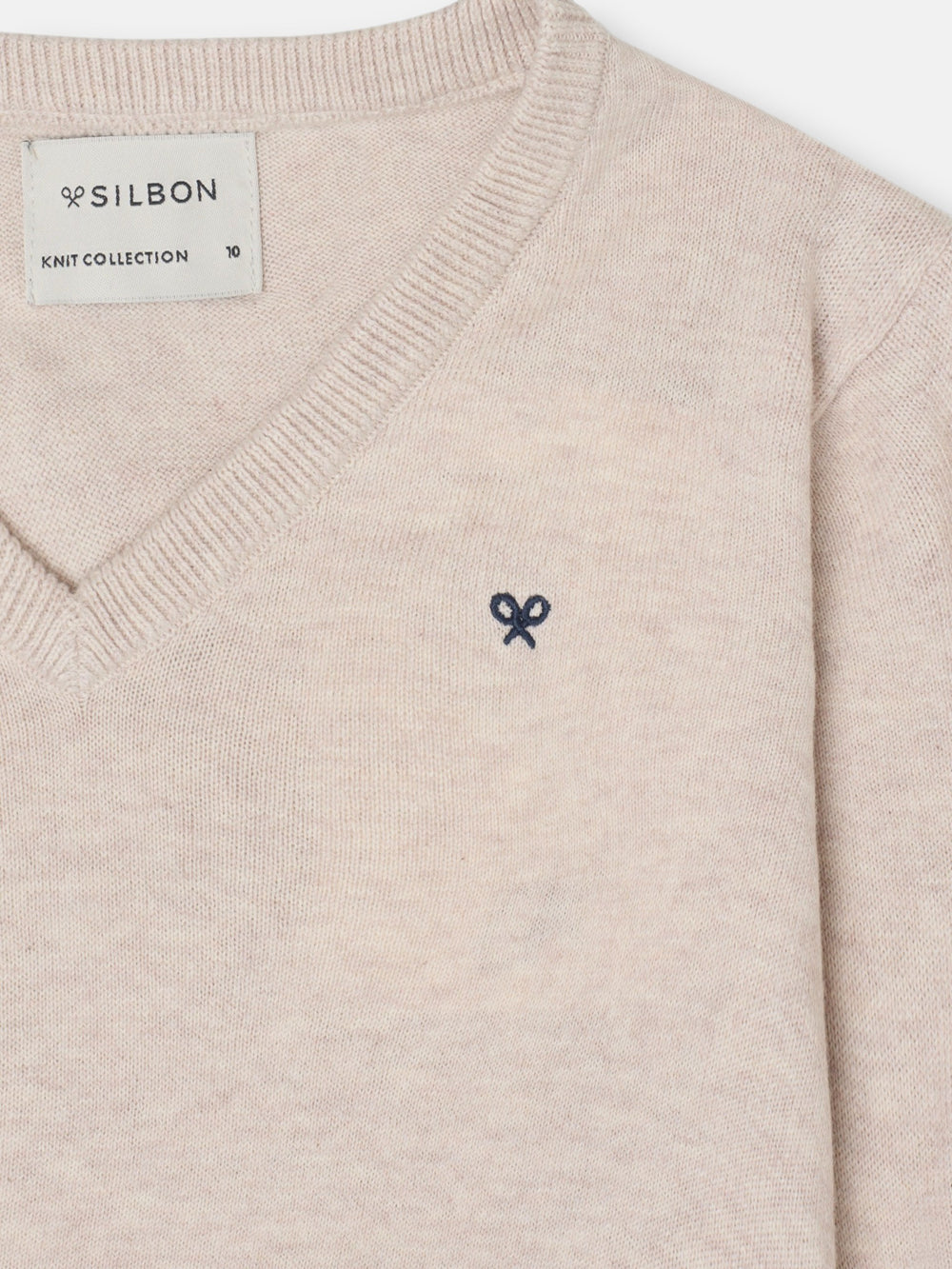 Jersey kids cuello pico crema