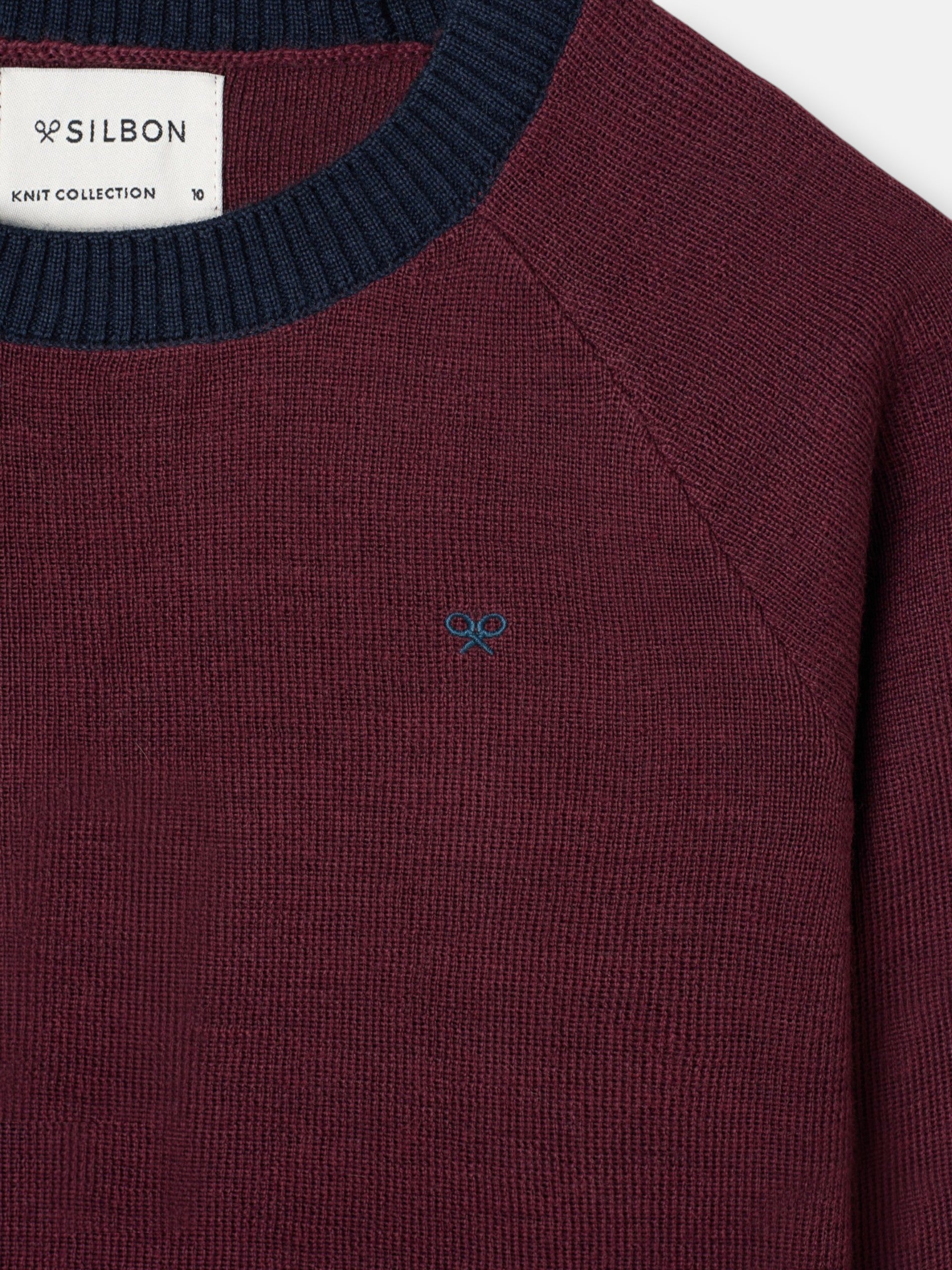 Jersey kids detalles colores burdeos
