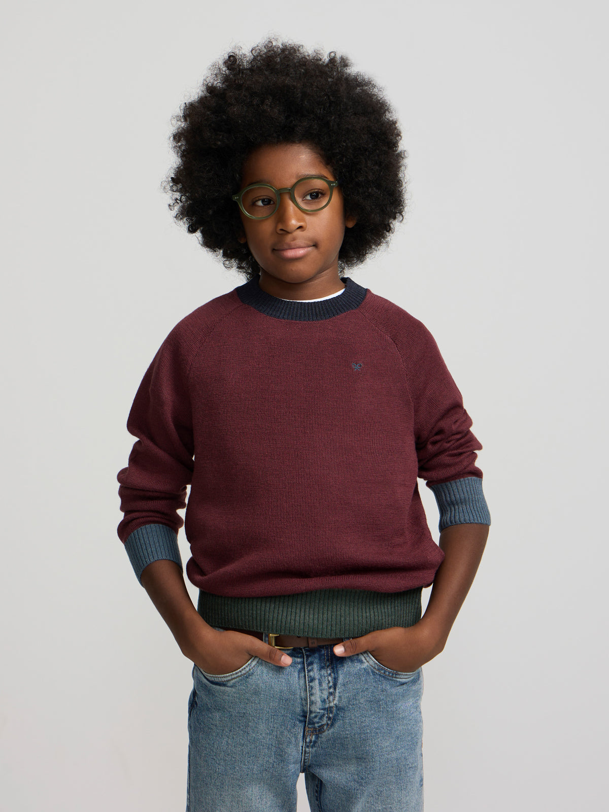 Jersey kids detalles colores burdeos