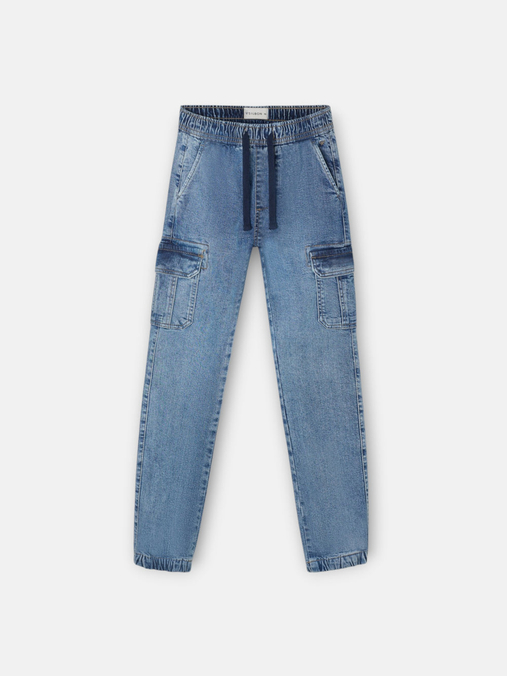 Calças desportivas de criança jogger denim azul