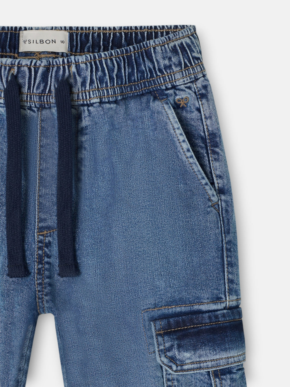 Calças desportivas de criança jogger denim azul