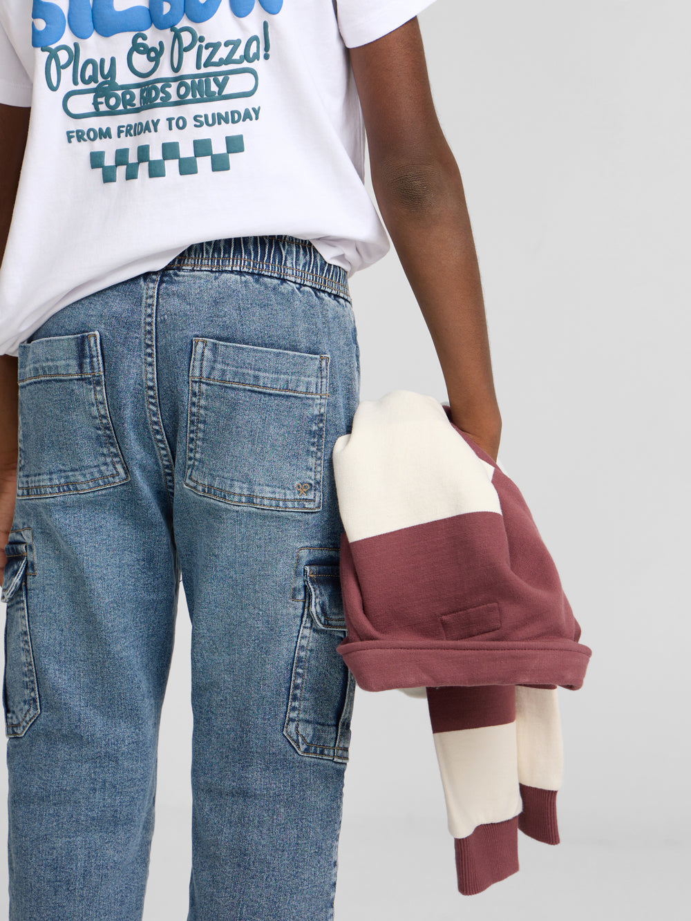 Calças desportivas de criança jogger denim azul