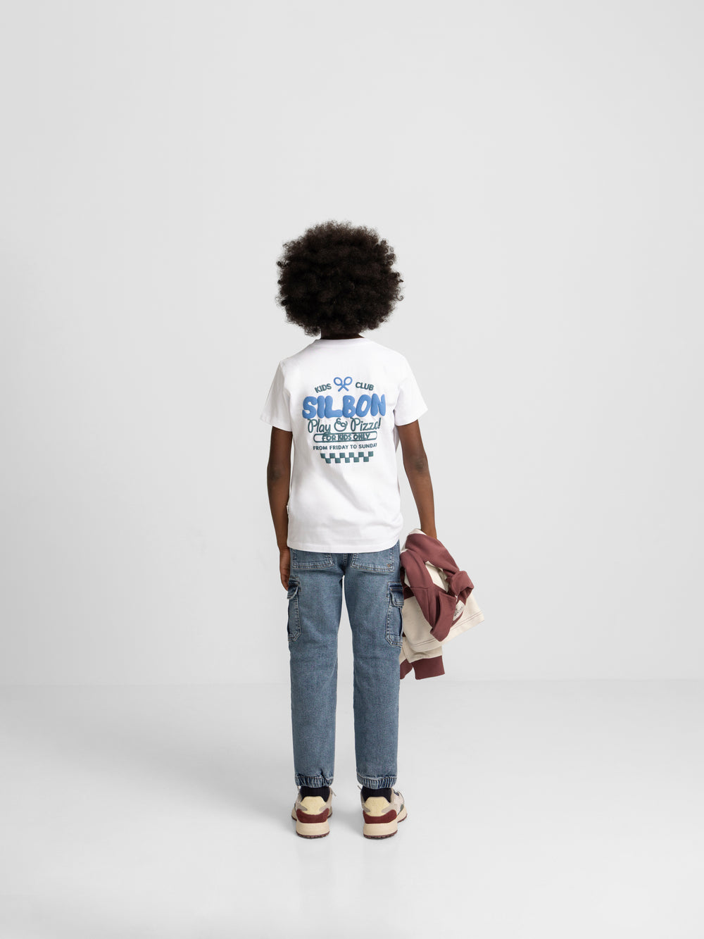 Calças desportivas de criança jogger denim azul