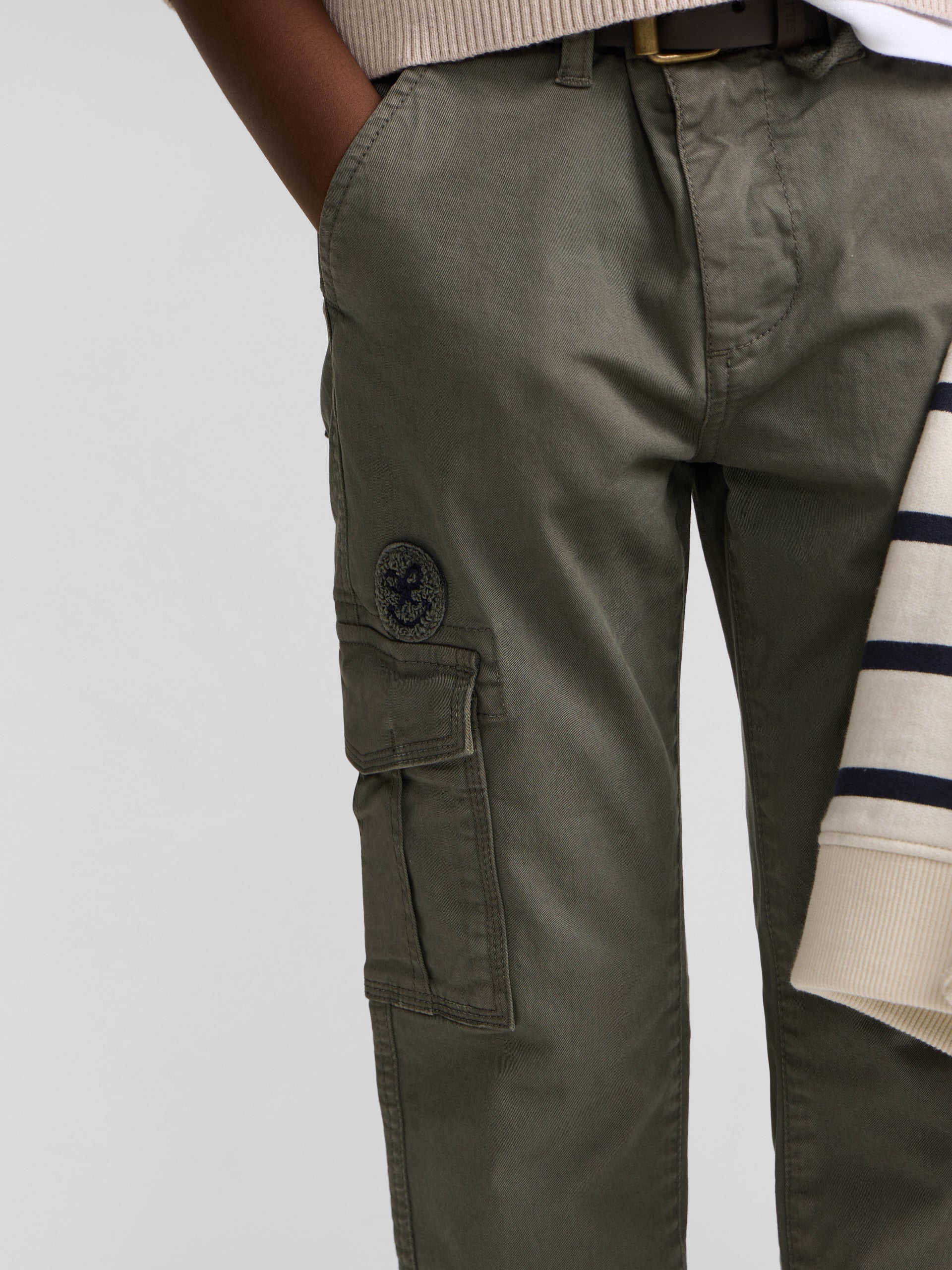 Green kids' cargo sport pants 