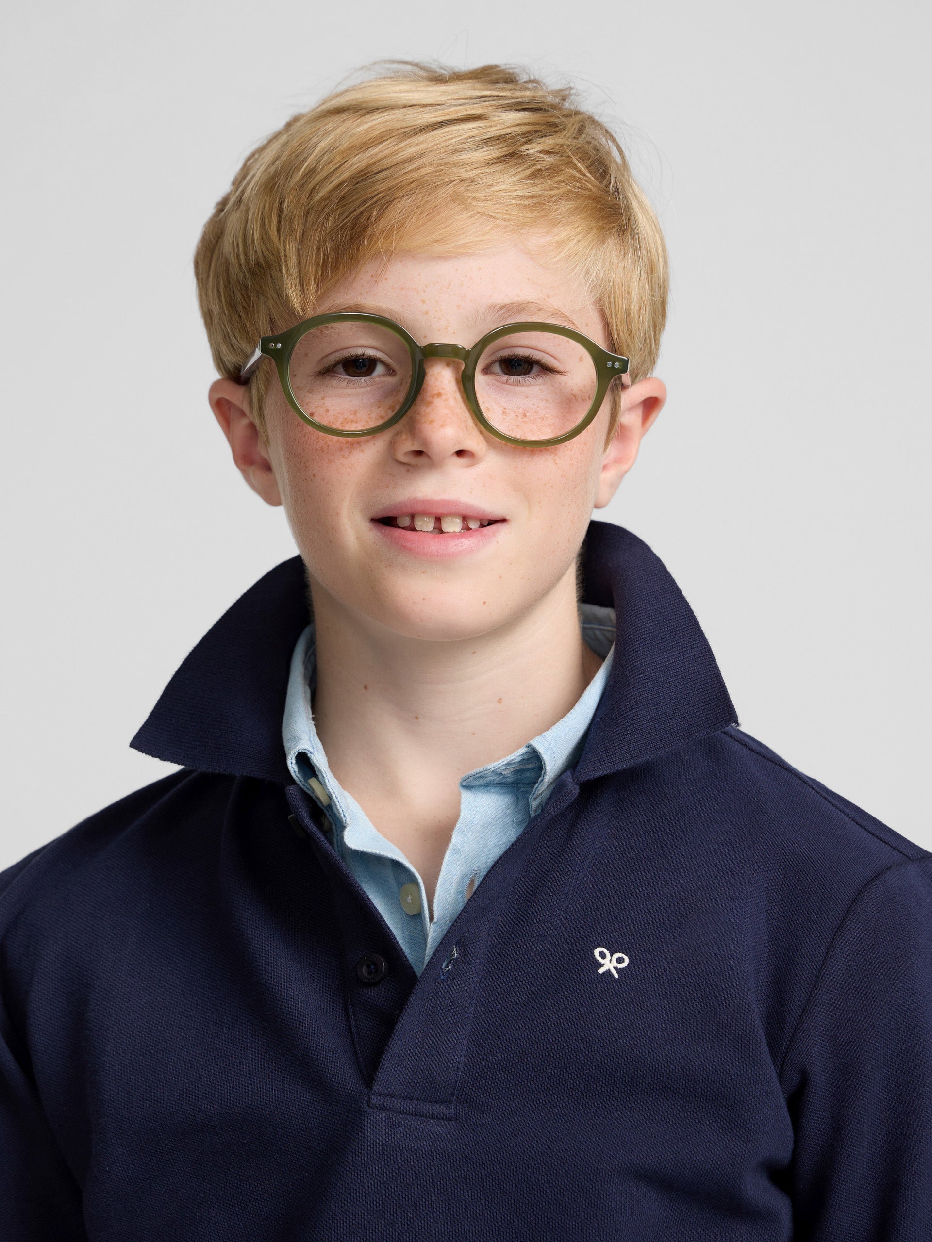 Polo enfant patch bleu marine