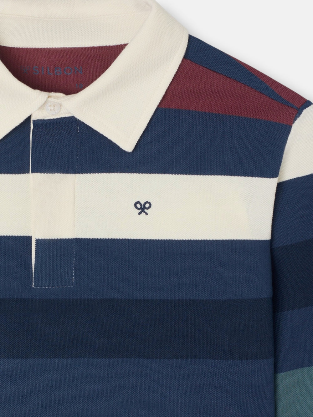 Polo enfant rayé bleu marine multicolore